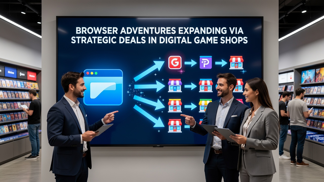 Strategic partnership meeting between game developers and digital platform representatives