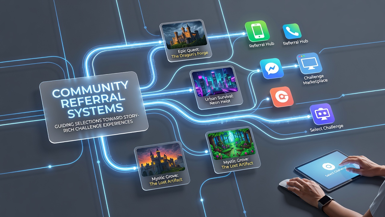 Community members discussing story-rich challenge games on digital platforms