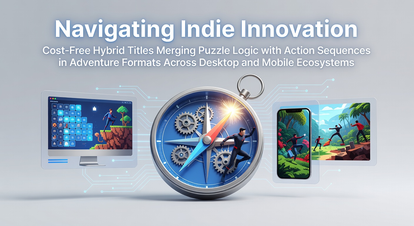 Indie developers collaborating on hybrid puzzle and action adventure games available across desktop and mobile devices