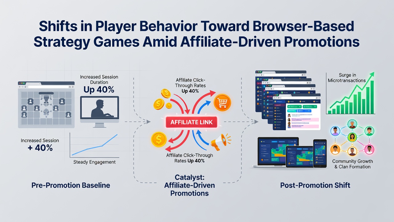 Mobile and desktop users interacting with strategy game interfaces promoted through affiliate networks