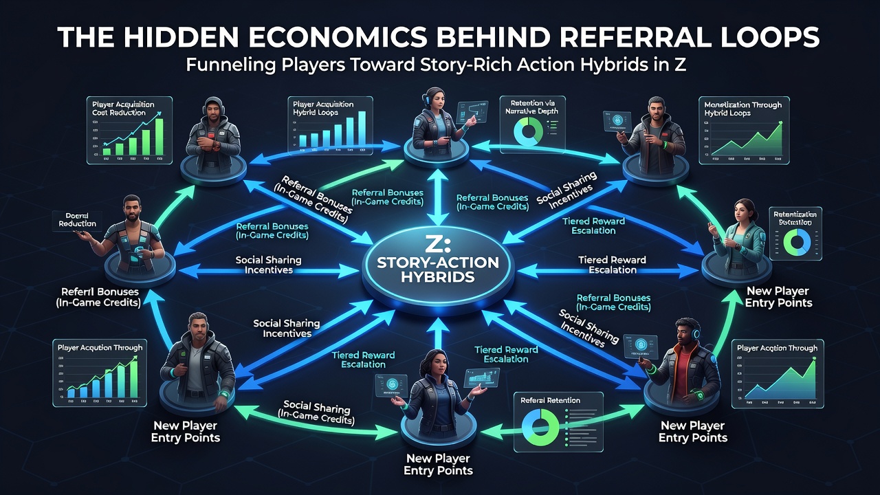 Analytics chart displaying referral-driven traffic patterns for action hybrid games in free digital libraries
